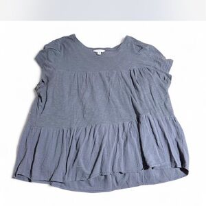 Time and Tru Women's Short Sleeve Gray Top